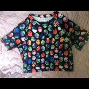 Rainbow Alien Crop Top